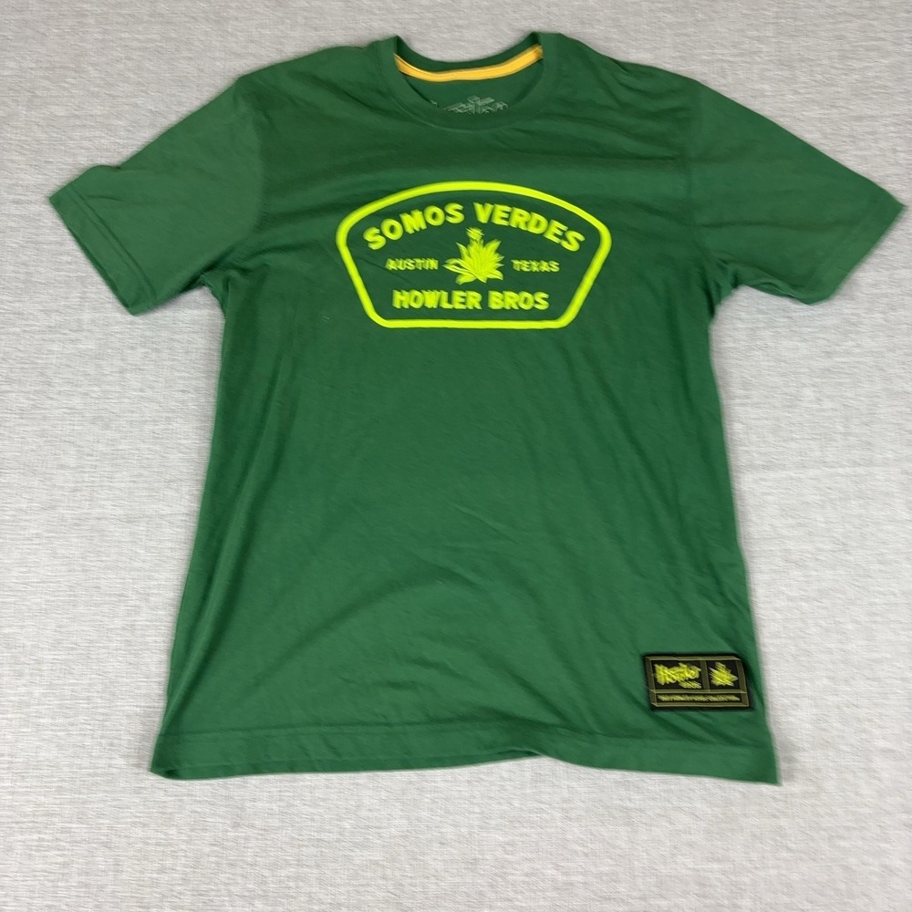 Howler Bros Shirt Mens Small Green Somos Verdes Austin Texas Graphic Tee Tagless